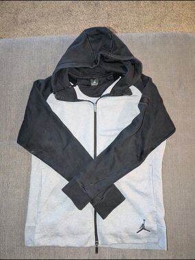 Jordan Two-Tone Full Zip Hoodie - Black & Light Gray